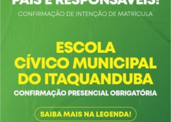 Pais de alunos interessados na nova Escola Cívico-Municipal do Itaquanduba devem confirmar intenção de matrícula