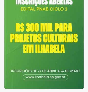 Prefeitura de Ilhabela abre edital da PNAB com investimento de R$ 300 mil para projetos culturais