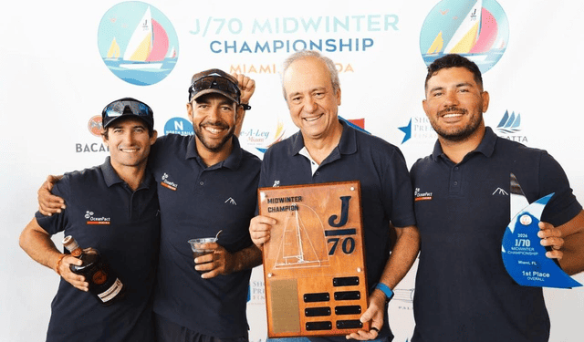Velejador de Ilhabela integra equipe brasileira campeã inédita do J/70 Midwinter Championship, em Miami