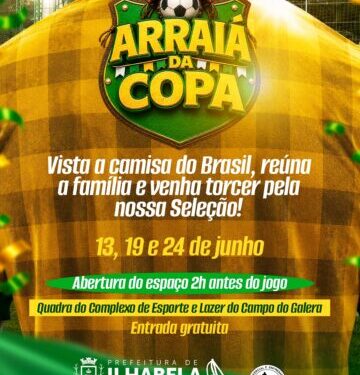 Arraiá da Copa: Prefeitura de Ilhabela promove transmissão dos jogos da Seleção Brasileira no Campo do Galera