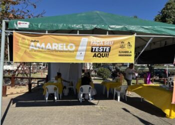 Julho Amarelo: Ilhabela realiza mais de 900 testes rápidos; campanha reforça prevenção e diagnóstico precoce