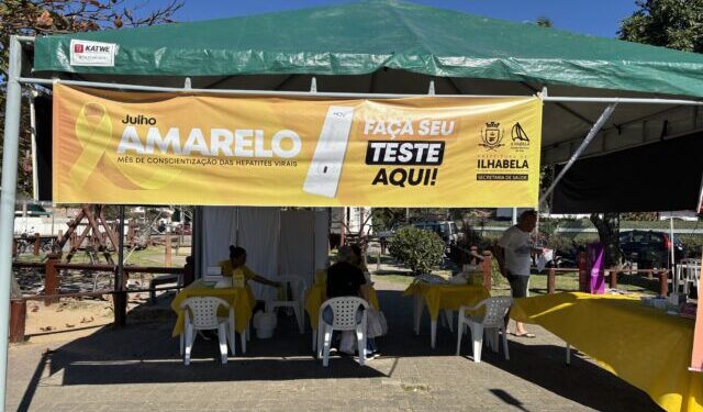 Julho Amarelo: Ilhabela realiza mais de 900 testes rápidos; campanha reforça prevenção e diagnóstico precoce